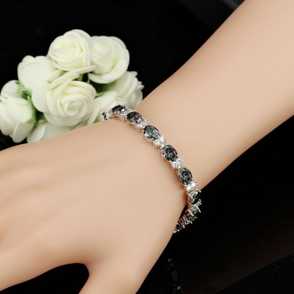 multicolor oval rainbow mystic crystal women fancy bracelet with cubic zirconia stones cb149 s915, Black
multicolor oval rainbow mystic crystal women fancy bracelet with cubic zirconia stones cb149 s915, Black