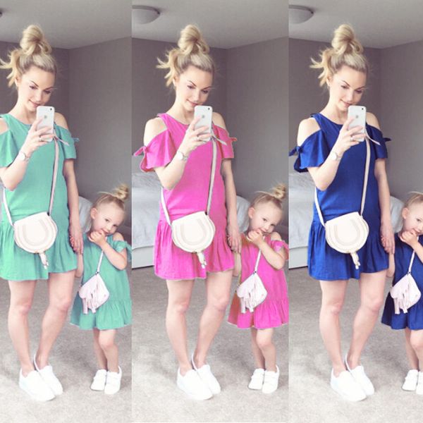 2018 family matching dresses mom girl matching solid dress women girls off-shoulder solid dress summer clothing
2018 family matching dresses mom girl matching solid dress women girls off-shoulder solid dress summer clothing
