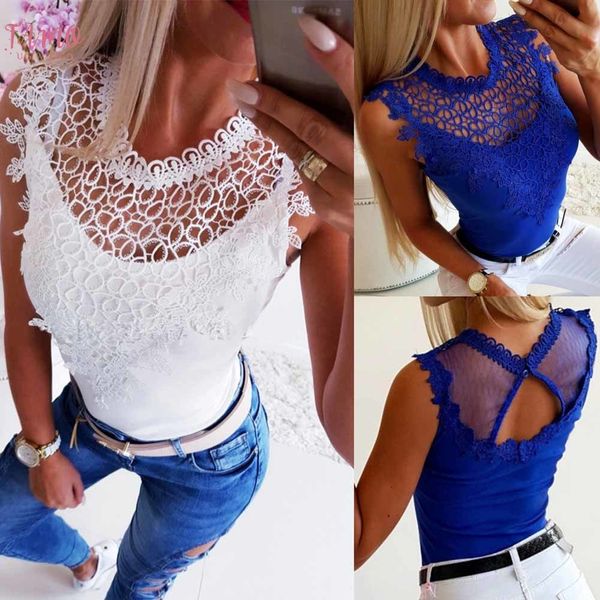 2019 selling summer mesh o neck sleeveless hollow out women t shirt off the shoulder for women, White
2019 selling summer mesh o neck sleeveless hollow out women t shirt off the shoulder for women, White