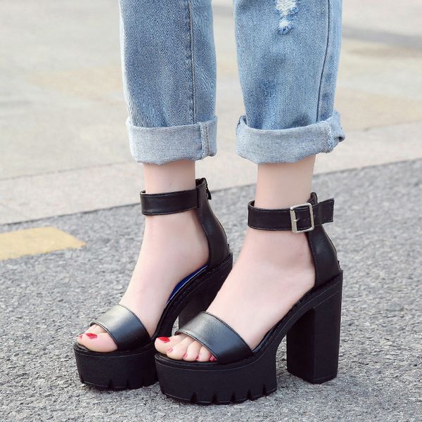 summer women sandals square super high heel height increasing peep toe pumps platform solid female ladies shoes zapatos de mujer, Black
summer women sandals square super high heel height increasing peep toe pumps platform solid female ladies shoes zapatos de mujer, Black
