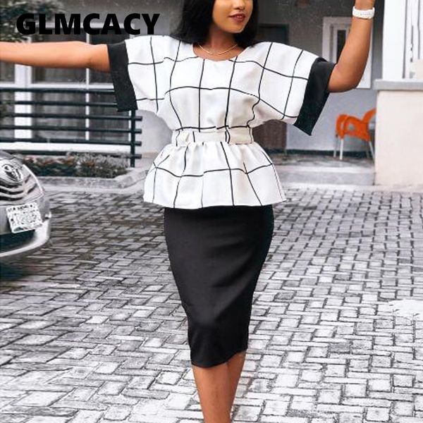 women 2 pieces sets summer o neck plaid and midi skirt office lady outfits elegant workwear, White
women 2 pieces sets summer o neck plaid and midi skirt office lady outfits elegant workwear, White