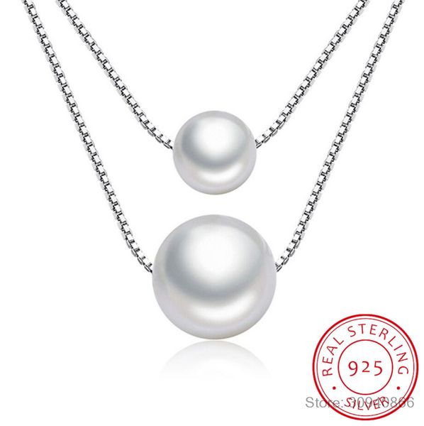 925 sterling silver necklace double layer chain real pearl choker necklaces & pendants for women kolye s-n156
925 sterling silver necklace double layer chain real pearl choker necklaces & pendants for women kolye s-n156