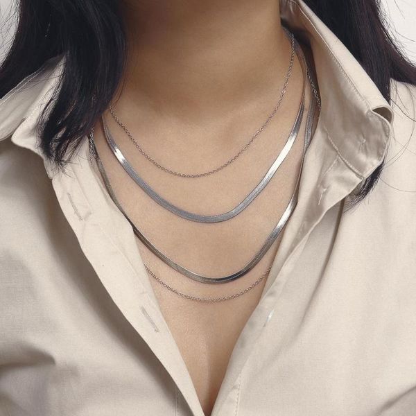 fashion necklace set for ladies long necklace chain women punk geometric snake bone chain multilayer, Silver
fashion necklace set for ladies long necklace chain women punk geometric snake bone chain multilayer, Silver