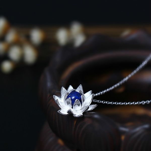 s925 pure silver pendant necklace female lapis lazuli lotus pendant clavicle chain necklace for women original accessories
s925 pure silver pendant necklace female lapis lazuli lotus pendant clavicle chain necklace for women original accessories