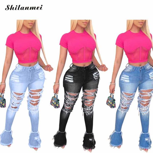 women's jeans fashion ripped for women high waist denim vintage flare with holes patchwork jean pants plus size trousers, Blue
women's jeans fashion ripped for women high waist denim vintage flare with holes patchwork jean pants plus size trousers, Blue
