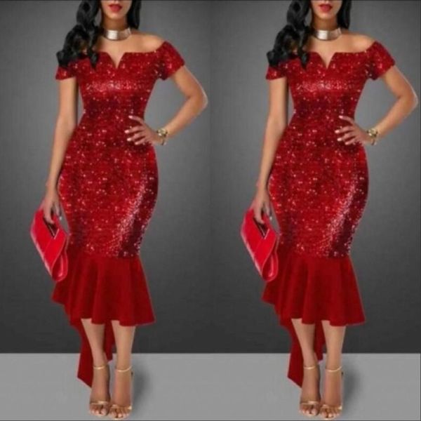 dark red sequined sheath prom cocktail dresses off shoulder neckline sleeveless christmas celebrity mermaid evening party gowns, Black
dark red sequined sheath prom cocktail dresses off shoulder neckline sleeveless christmas celebrity mermaid evening party gowns, Black