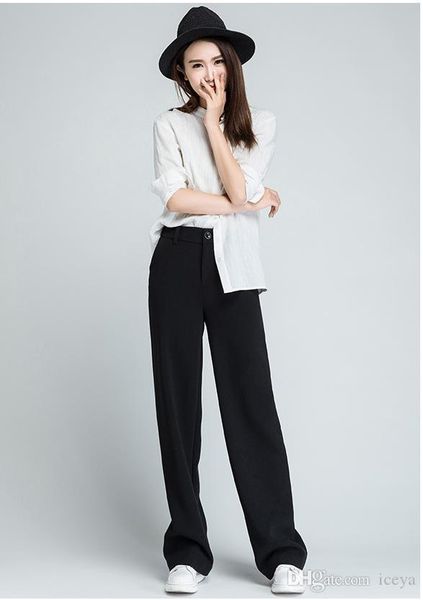 the new 2019 chun xia mop the floor height pants suit leisure straight female suit qiu tall waist black wide-legged pants, Black;white
the new 2019 chun xia mop the floor height pants suit leisure straight female suit qiu tall waist black wide-legged pants, Black;white