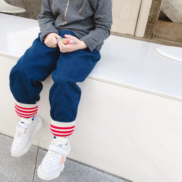yao yuan children's wear 2019 winter plus velvet thickened ribbed jeans warm pants jeans baby warm pants for boys and girls, Blue
yao yuan children's wear 2019 winter plus velvet thickened ribbed jeans warm pants jeans baby warm pants for boys and girls, Blue