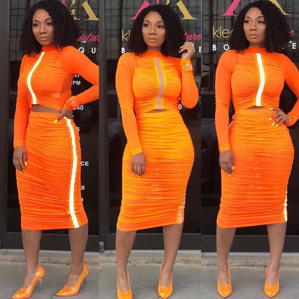 solid color two piece set casual women o neck long sleeve crop t-shirt and high waist knee-length skirts tracksuits p1735026g, White
solid color two piece set casual women o neck long sleeve crop t-shirt and high waist knee-length skirts tracksuits p1735026g, White