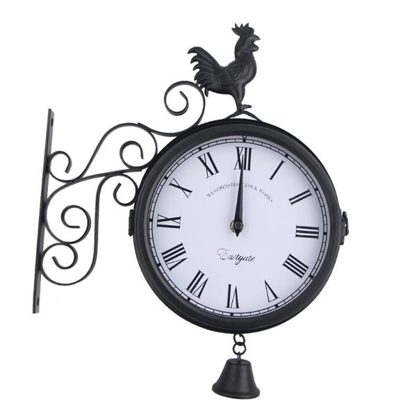 wall clock wrought iron outdoor double-sided cock bell shape hanging metal
wall clock wrought iron outdoor double-sided cock bell shape hanging metal