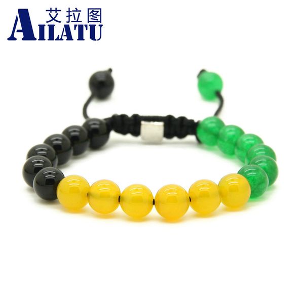 ailatu wholesale 10pcs/lot 8mm natural mix colors stone beads macrame macrame braided lucky fashion bracelets, Golden;silver
ailatu wholesale 10pcs/lot 8mm natural mix colors stone beads macrame macrame braided lucky fashion bracelets, Golden;silver