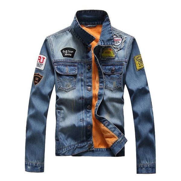 wool liner new men's denim jacket fashion patchwork badge thick warm fleece warm men casual scratched jean jacket fashion xxxl, Black
wool liner new men's denim jacket fashion patchwork badge thick warm fleece warm men casual scratched jean jacket fashion xxxl, Black