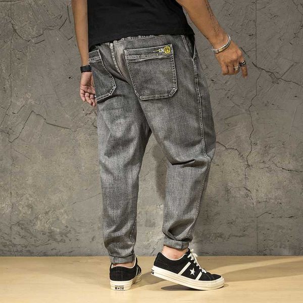 34-46 loose jeans men drawstring slim denim joggers stretch male jean pencil pants gray men's jeans fashion casual embroidery, Blue
34-46 loose jeans men drawstring slim denim joggers stretch male jean pencil pants gray men's jeans fashion casual embroidery, Blue