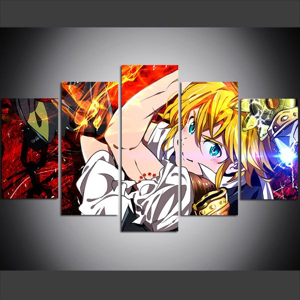 5 piece large size canvas wall art pictures creative seven sins - meliodas and eagle art print oil painting for living room
5 piece large size canvas wall art pictures creative seven sins - meliodas and eagle art print oil painting for living room