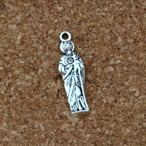 virgin mary religion charm pendants alloy jewelry diy fit bracelets necklace earrings 150pcs/lot antique silver 7.5x24.5mm a-413, Bronze;silver