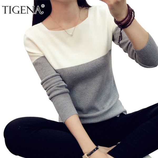 tigena women winter sweater and pullover female 2019 knit long sleeve jumper black pink blue winter tricot pull femme, White;black
tigena women winter sweater and pullover female 2019 knit long sleeve jumper black pink blue winter tricot pull femme, White;black