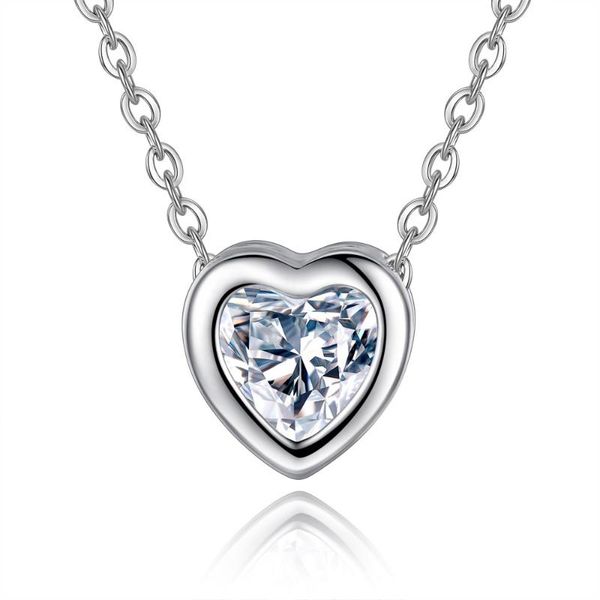pendant necklaces tn1356 fashionable eight-heart eight-arrow heart-shaped zircon necklace, Silver