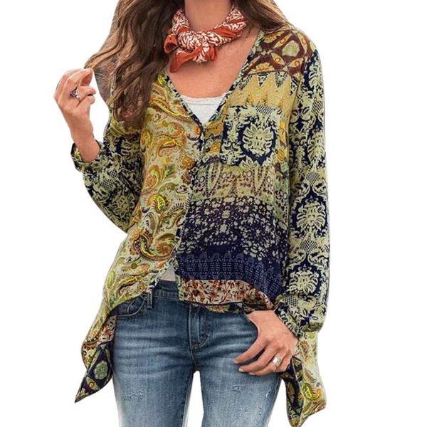 new women blouse floral print plus size blouse bohemian long sleeve v neck shirts 2020 casual ladies vintage femme blusas, White
new women blouse floral print plus size blouse bohemian long sleeve v neck shirts 2020 casual ladies vintage femme blusas, White
