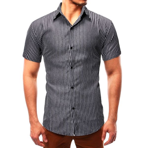 summer men's shirts blouse casual slim fit striped print beach button up short-sleeved beach men dress shirts clothing, White;black
summer men's shirts blouse casual slim fit striped print beach button up short-sleeved beach men dress shirts clothing, White;black