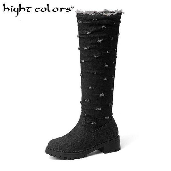 2019 women knee high knight boots square med heel winter shoes women round toe slip on blue ladies snow boots size 34-48, Black
2019 women knee high knight boots square med heel winter shoes women round toe slip on blue ladies snow boots size 34-48, Black