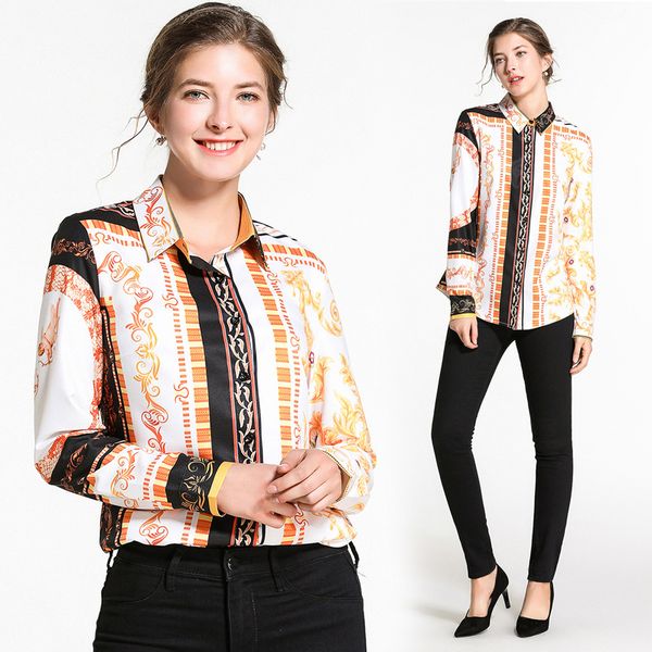 luxury royal style vintage blouse women spring fall casual floral print lapel neck plus size office lady winter long sleeve shirts, White
luxury royal style vintage blouse women spring fall casual floral print lapel neck plus size office lady winter long sleeve shirts, White