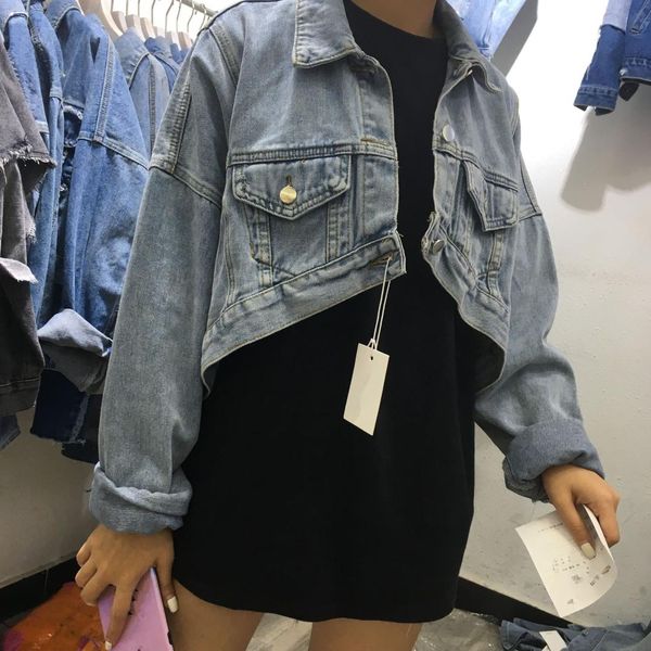 2019 spring women retro irregular jacket casual turn-down collar batwing sleeve short coat female loose denim jackets, Black;brown
2019 spring women retro irregular jacket casual turn-down collar batwing sleeve short coat female loose denim jackets, Black;brown