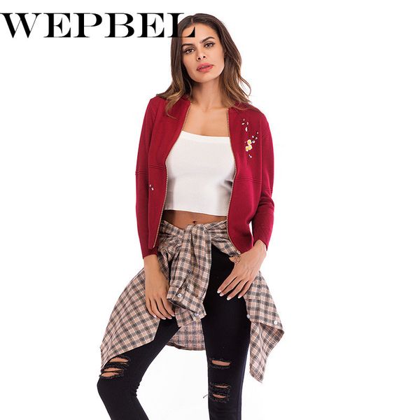 wepbel sweater autumn knitted sweater women embroidered flower zipper knit cardigan slim thin coat jacket coat female, Black;brown
wepbel sweater autumn knitted sweater women embroidered flower zipper knit cardigan slim thin coat jacket coat female, Black;brown