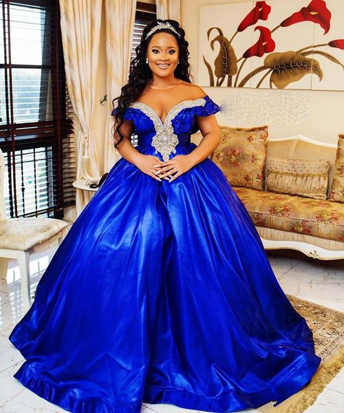 royal blue plus size prom dresses off shoulder sparkly crystal beaded puffy skirt arabic evening reception gowns, Black
royal blue plus size prom dresses off shoulder sparkly crystal beaded puffy skirt arabic evening reception gowns, Black
