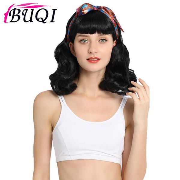 synthetic wigs 14" short bang womens rockabilly vintage wig heat resistant black pink golden wavy for women african american
synthetic wigs 14" short bang womens rockabilly vintage wig heat resistant black pink golden wavy for women african american