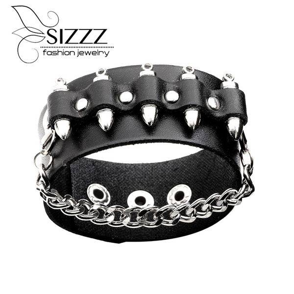 sizzz 21.5*3.2cm european and american fashion hip hop leather bracelet rivets chain men's bracelet&bangles, White
sizzz 21.5*3.2cm european and american fashion hip hop leather bracelet rivets chain men's bracelet&bangles, White