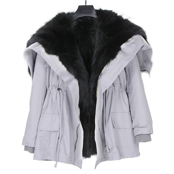2019 new winter fashion women's luxurious fur coat large raccoon fur hooded parka bomber jacket real parka, Black
2019 new winter fashion women's luxurious fur coat large raccoon fur hooded parka bomber jacket real parka, Black