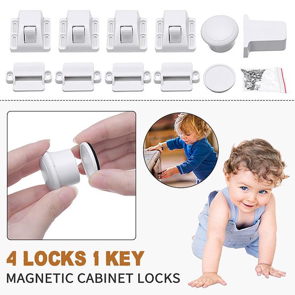 magnetic lock 4 locks+1key magnetic cabinet lock child safety invisible kids drawer locker security invisible locks
magnetic lock 4 locks+1key magnetic cabinet lock child safety invisible kids drawer locker security invisible locks