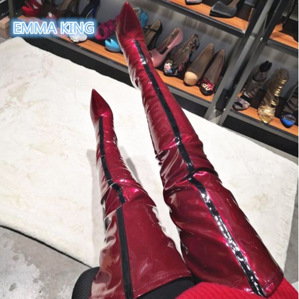 2019 fashion black leather patchwork women over knee boots pointed toe thin high heels shoes woman back zipper knight boots
2019 fashion black leather patchwork women over knee boots pointed toe thin high heels shoes woman back zipper knight boots