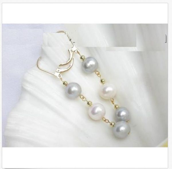 charming ++ подлинной natural south sea pearl white gray еѬги 14k gold, Silver 
charming ++ подлинной natural south sea pearl white gray еѬги 14k gold, Silver