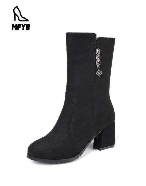 mfyb women's boots 2019 winter new fashion high-heeled women's shoes 35-43 large size suede calf boots tide, Black
mfyb women's boots 2019 winter new fashion high-heeled women's shoes 35-43 large size suede calf boots tide, Black