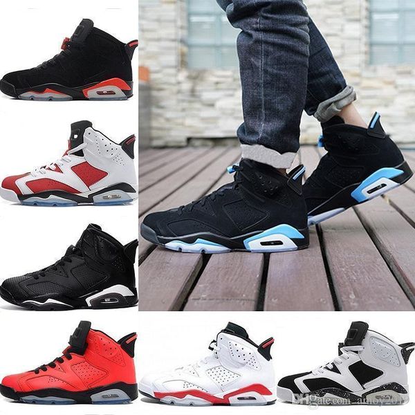 mens chaussures 6 basketball shoes 6s trainers unc black cat infrared red 23 carmine maroon sports designer sneakers zapatos size 41-47
mens chaussures 6 basketball shoes 6s trainers unc black cat infrared red 23 carmine maroon sports designer sneakers zapatos size 41-47