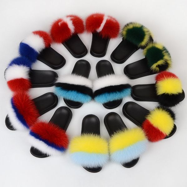 100% fox fur slippers women summer casual flat bottom non-slip fluffy fox fur slippers fur can be replaced at will, Black
100% fox fur slippers women summer casual flat bottom non-slip fluffy fox fur slippers fur can be replaced at will, Black