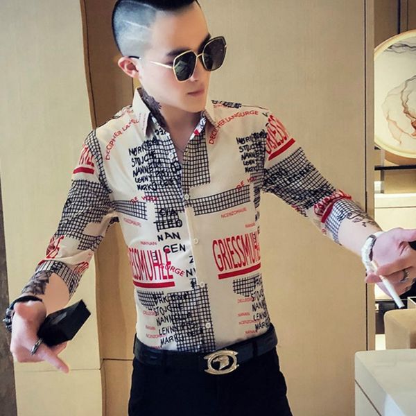 brand fashion mens shirts letter print long sleeve casual shirt slim fit night club streetwear social men clothes chemise homme, White;black
brand fashion mens shirts letter print long sleeve casual shirt slim fit night club streetwear social men clothes chemise homme, White;black