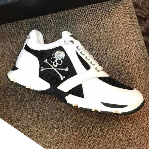 High Quality Men Shoes Lace-Up Zapatos de hombre Lightweight Leisure 2018 Fashion Men Shoes Winter Sneaker Genuine Leather Runner Skull Sale