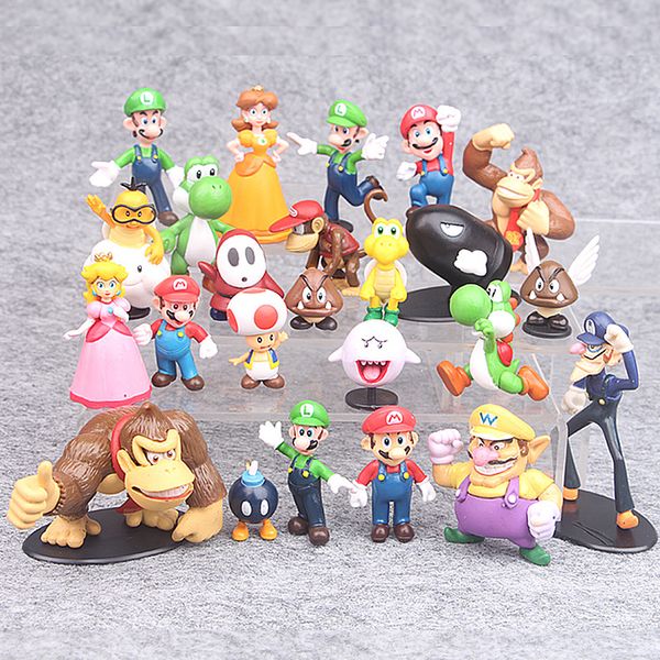 22pcs/set 3-7cm super mario bros pvc action figures toys yoshi peach princess luigi shy guy odyssey donkey kong model dolls l182
22pcs/set 3-7cm super mario bros pvc action figures toys yoshi peach princess luigi shy guy odyssey donkey kong model dolls l182