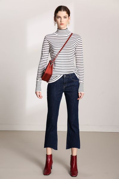 2019 autumn winter new women's fashion temperament stripes knitted sweater occident turtlenecks kniwear wool sweater elastic force kniw, White
2019 autumn winter new women's fashion temperament stripes knitted sweater occident turtlenecks kniwear wool sweater elastic force kniw, White