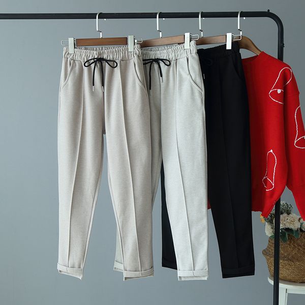mooirue women casual harem pants winter high waist elastic pockets vintage solid bottoms korean style basic plus size long pants, Black;white
mooirue women casual harem pants winter high waist elastic pockets vintage solid bottoms korean style basic plus size long pants, Black;white