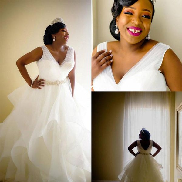 fall new plus size wedding dresses with belt a line v neck sleeveless tiered ruffles beach bridal gowns boho tulle wedding dress, White
fall new plus size wedding dresses with belt a line v neck sleeveless tiered ruffles beach bridal gowns boho tulle wedding dress, White