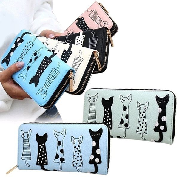 jodimitty lovely women cute cartoon cat wallet pu leather long coin purse female card holder wallet small zipper wallets, Red;black
jodimitty lovely women cute cartoon cat wallet pu leather long coin purse female card holder wallet small zipper wallets, Red;black