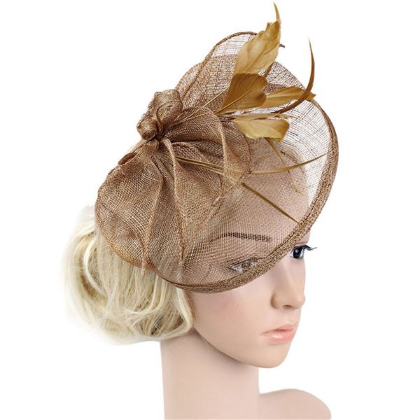 women fashion wedding mesh hat fascinator with mesh ribbons and feathers formal party elegant hair accessories
women fashion wedding mesh hat fascinator with mesh ribbons and feathers formal party elegant hair accessories