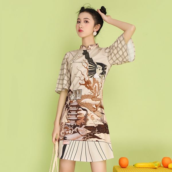2020 new summer new style cheongsam section temperament young section student girls cheongsam improved version of thin dress, Red
2020 new summer new style cheongsam section temperament young section student girls cheongsam improved version of thin dress, Red