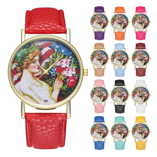 13 colors fashion pu leather strap quartz watch cartoon pattern casual watch, Slivery;brown
13 colors fashion pu leather strap quartz watch cartoon pattern casual watch, Slivery;brown