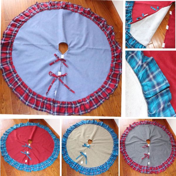 122cm new plaid tree skirt christmas decoration double folder edge burlap xmas decoration mat diameter 4colors an2005
122cm new plaid tree skirt christmas decoration double folder edge burlap xmas decoration mat diameter 4colors an2005