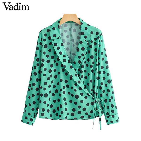 vadim women stylish green polka dots blouse long sleeve bow tie waist office wear shirt female casual chic blusas la891, White
vadim women stylish green polka dots blouse long sleeve bow tie waist office wear shirt female casual chic blusas la891, White