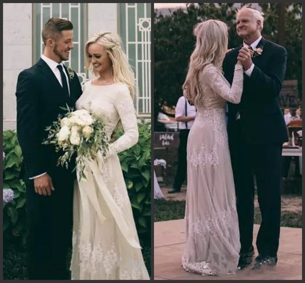 2019 new bohemian summer garden wedding dresses long sleeve modest a line bridal gowns jewel neck appliques beach country wedding dress, White
2019 new bohemian summer garden wedding dresses long sleeve modest a line bridal gowns jewel neck appliques beach country wedding dress, White